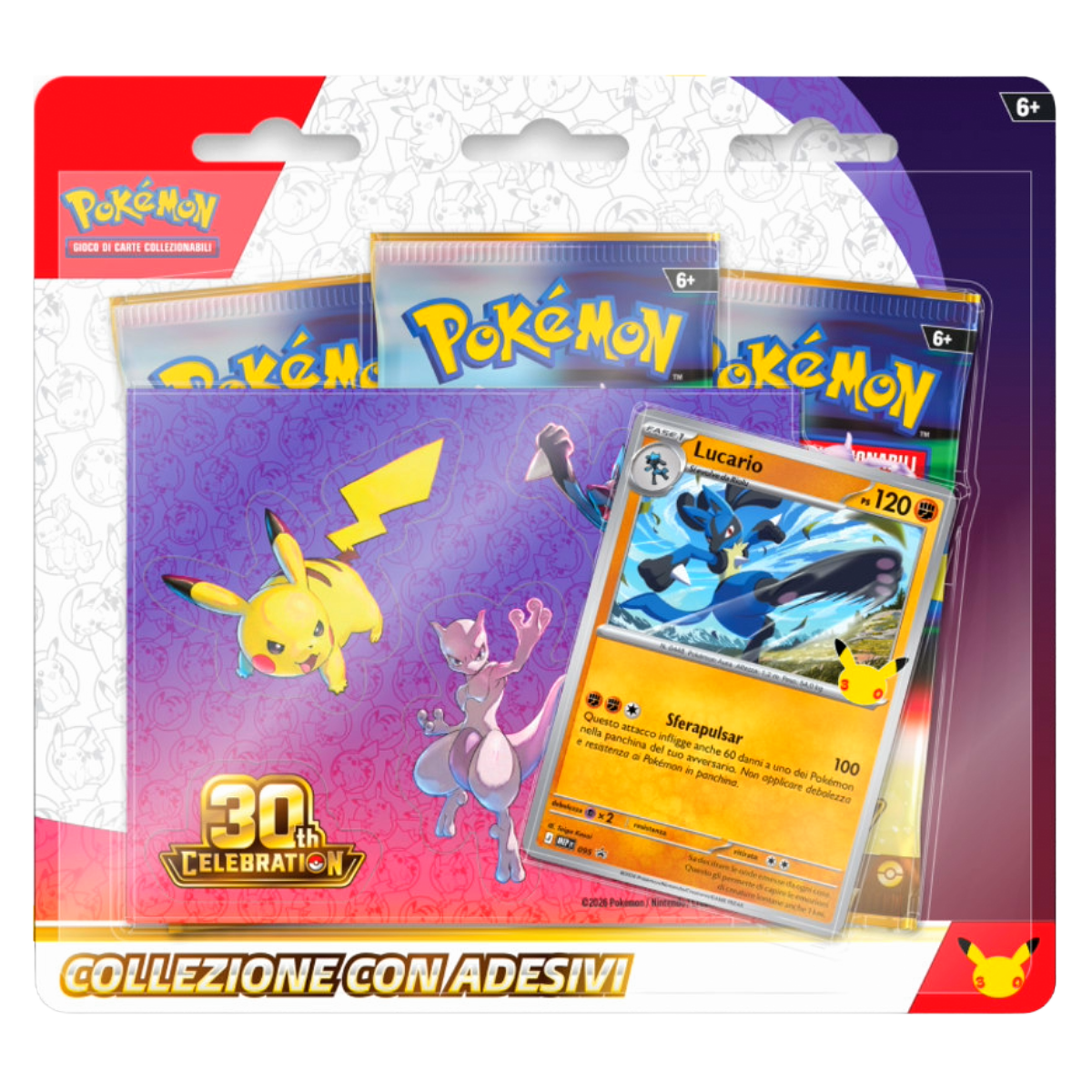Pokémon 30° Anniversario - Collezione con Sticker Lucario (ITA)