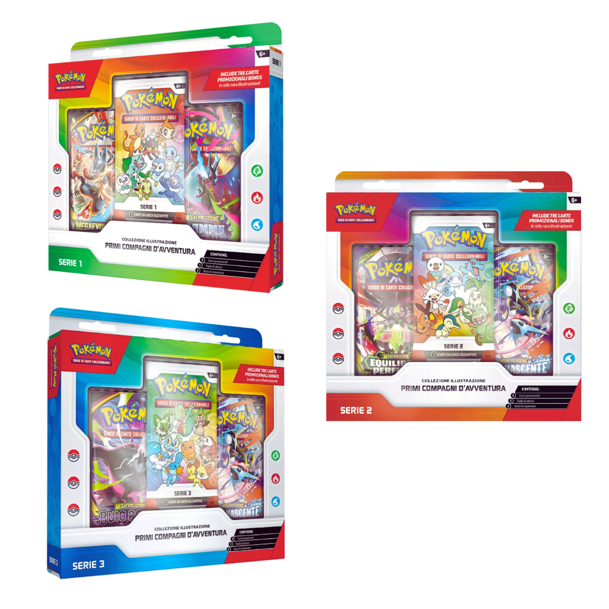 Bundle Pokémon Collezione Illustrazione - Primi Compagni di Avventura Serie 1+2+3 (ITA)